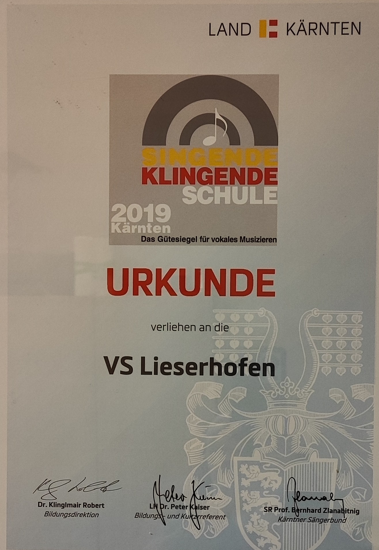 Auszeichnung Singende Klingende Schule